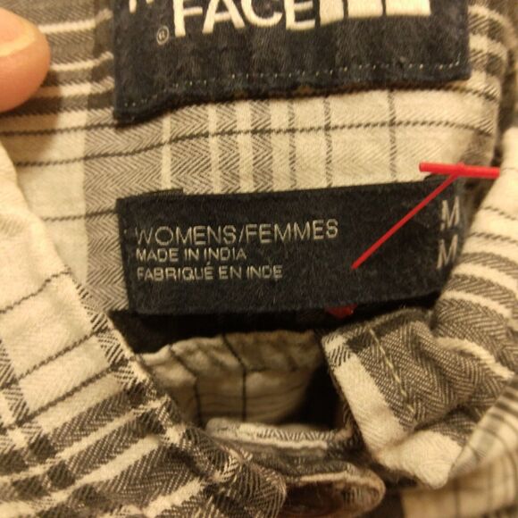 The North Face Valley shirt dress womens M Medium gray plaid long sleeve camp - Picture 7 of 10